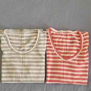 BUNDLE! 2 Banana Republic Striped  Malibu Tees